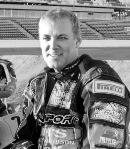Tim Hall racing a Buell at Daytona Motor Speedway