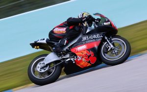 Tim Hall racing the Jim's H-D/Buell / Hair of the Dog Energy Drink Buell XB12R race bike at Homestead Miami Speedway