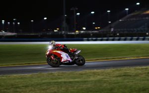 Tim Hall on the EuroMoto Ducati at Daytona Motor Speedway Moto-ST Race