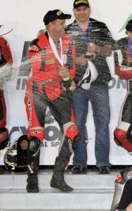 Tim Hall celebrated a podium finish at Daytona in the final Suntrust Moto-ST Series Race of the season