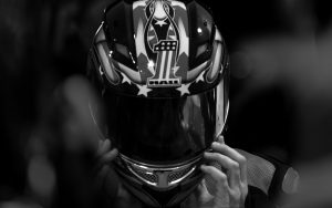 Motorcycle Racer Tim Hall at Daytona International Speedway.